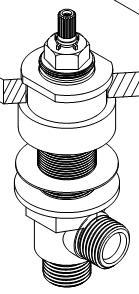 -/6 Set valve BODIES (, A) so that their outlets are facing parallel with the SPOUT ().