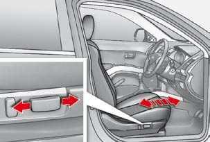 C O M F O R T FRONT SEATS Electric mode (driver's seat only) II Forwards-backwards adjustment Push the control forwards or rearwards to move the seat to the position required.