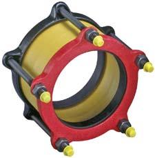 You may couple pipe with the same O.D.'s or with different O.D.'s using the guideline listed in the listing chart. End rings for Cast Iron or Ductile Iron O.D.'s are painted black.