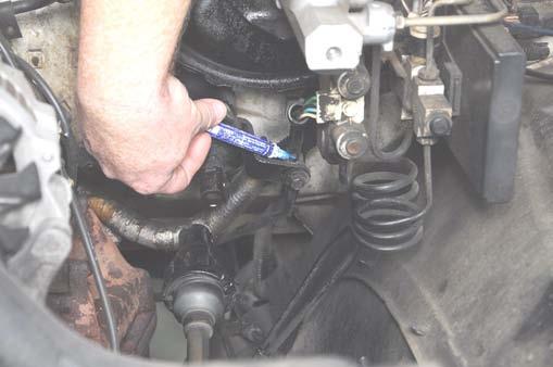 88-94 Shift Rod Extension 1. Mark the shift rod using a paint pen. See Photo 1. 2.