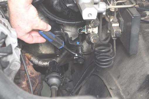 Install the supplied shift rod extension, the mark made in step 1.