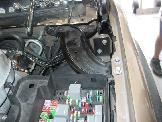 Remove the Fuse box Cover F and place #1 (Control Module) as shown to the