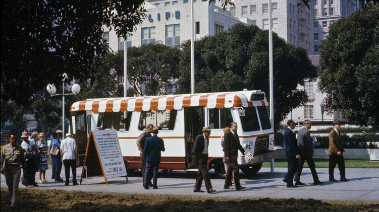 1971. Southern California Rapid Transit District (SCRTD) inaugurates Minibus
