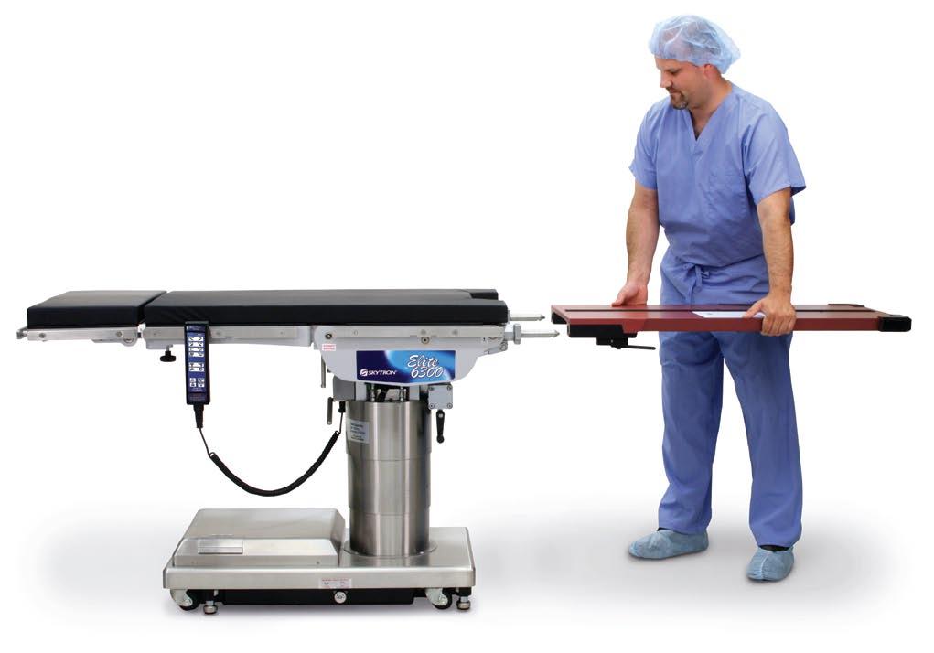 Exclusive 210 Rotating Top Reduces Set Up Times & Maximizes Imaging Flexibility The Elite 6300 surgical table s 210 rotating top provides