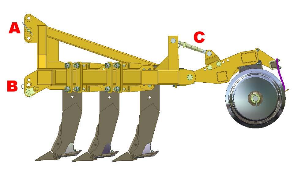 4. Adjustment / Operation 4.8 Operation 4.8.1 Mounted Machines With the mounted on the tractor three-point linkage, lower the machine until the foot of the leading tine is resting on the ground.