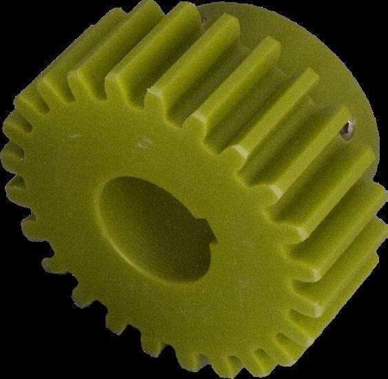 Nylon Stock Spur Gears 14½ Pressure Angle 20 DP 3 8" Face Natural Oil-Filled Nylon Spur Gears of Teeth 4DP Bore (in) Hub (in) Pitch Outside Stock Max.