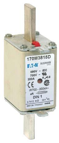 High speed fuses 4 170M Square Body size 000 to 3, DIN 43620, dual indicator fuses 690 Vac (IEC), 700 Vac (UL), 10 to 1600 A Square body DIN 43620 blade high speed fuses with dual indicator system: