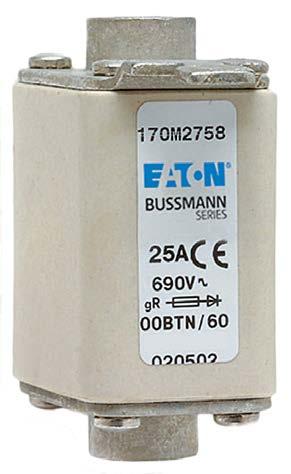 4 High speed fuses 170M Square Body size 00, flush-end contact 690 Vac, 25 to 400 A Square body flush-end contact high speed fuses, for the protection of DC common bus, DC drives, power