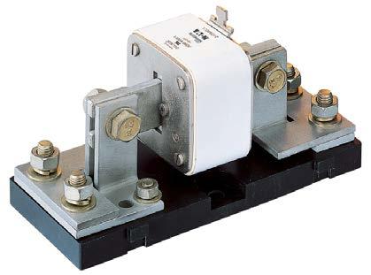 High speed fuses 4 Square Body fuse accessories Fixed center fuse blocks for DIN 43653 fuses Sizes 1* to 3 Catalog no.