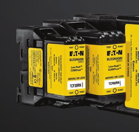 The power of space The revolutionary Bussmann TM series Low-Peak TM CUBEFuse TM delivers the smallest footprint compared to any Class J,