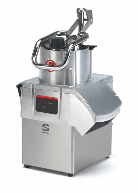 CA-401 Vegetable prep. machine - Output: up to 1,300 lbs./h (650 kg/h). - It consists of a 1-speed motorblock and a large capacity hopper.