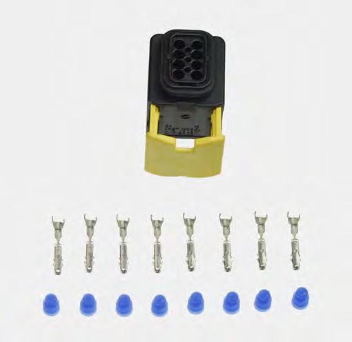 MCP connectors 1.5 for fitters 8 poles Connectors 8 poles female port Series MCP 1.5 In the kit, consisting of 1 connector, 8 MQS yellow rubbers 1:10 to 1:0, 8 MCP 1.5 female terminals sez.