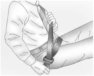The lap-shoulder belt may lock if you pull the belt across you very quickly. If this happens, let the belt go back slightly to unlock it. Then pull the belt across you more slowly.