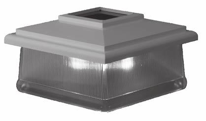 Solar Accent Post Cap Light White Available in 5000 Kelvin, 3 Lumens (US Patent # 6,722,637)