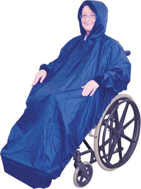 Fleece Lined Wheelchair Mac with Sleeves VA127ST Complete weather protection for you and your wheelchair Universal sizing with zip closure and elasticated skirt for a snug fit Stay dry with