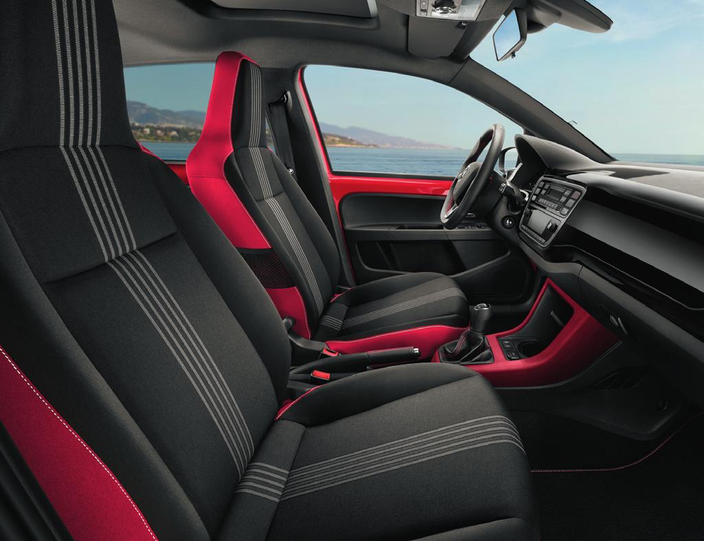 5 MONTE CARLO SPORT INTERIOR The upholstery in a combination of red and black is another