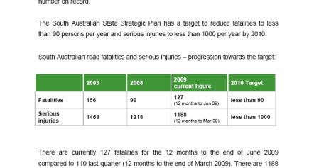 injuries Collaborate all elements of road safety reporting including crash data, levels of police enforcement data and