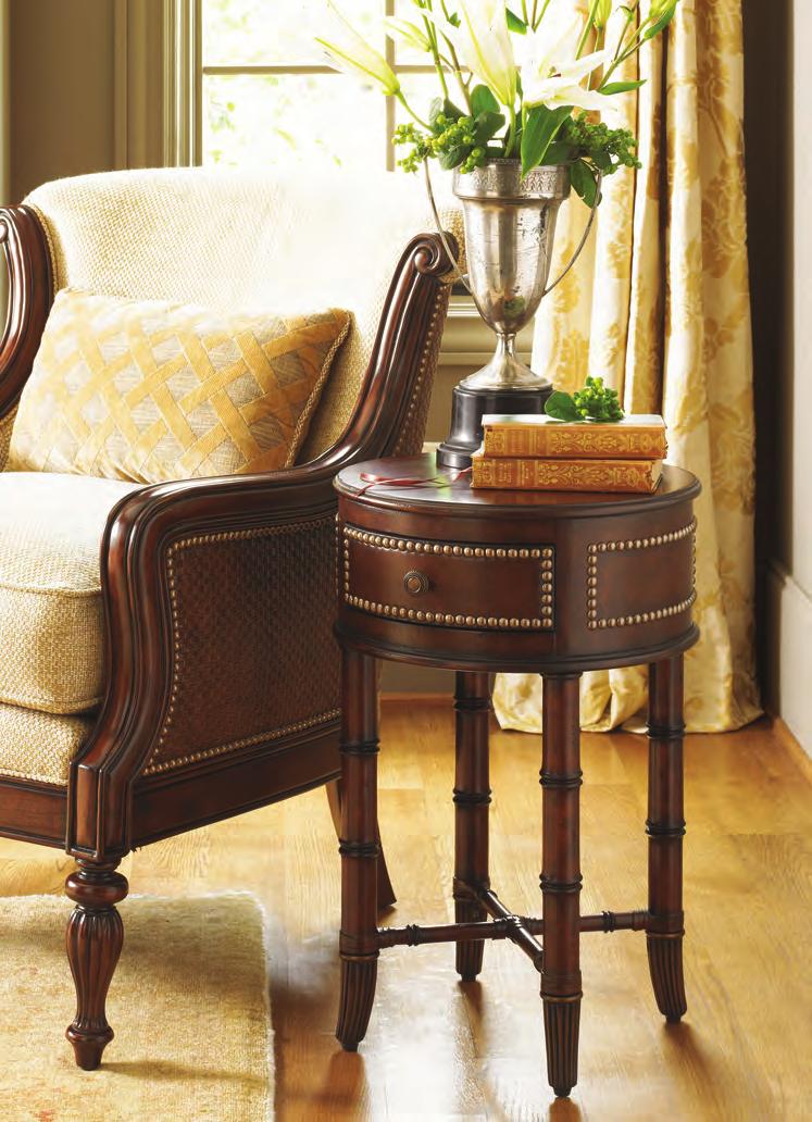 scroll arm of the Las Palmas sofa and chair offers an elegant touch.