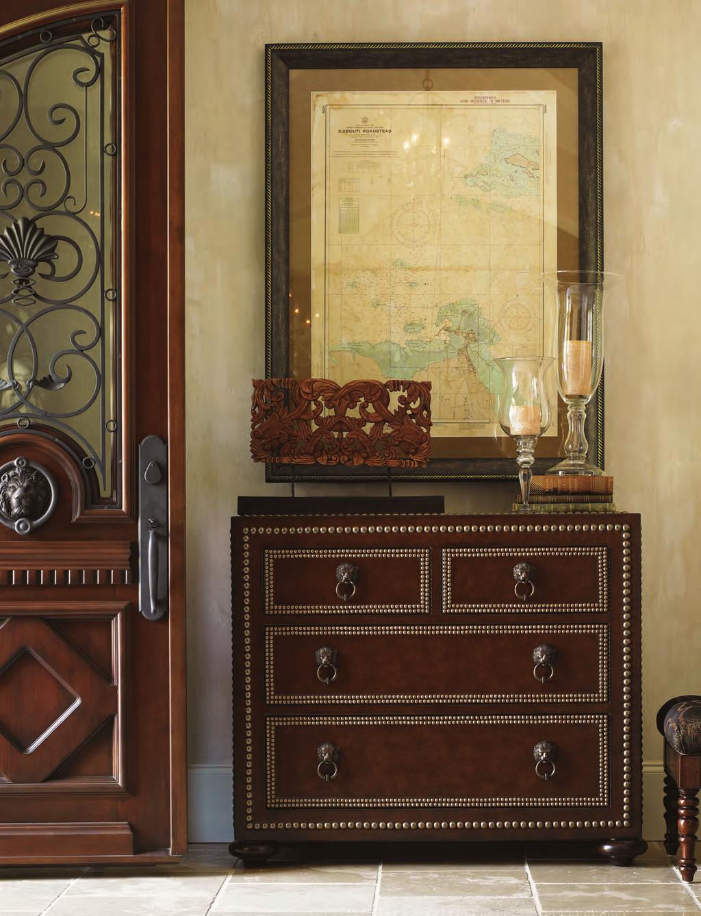 with its distinctive lion s head pulls and double rows of nailhead trim, is amazingly