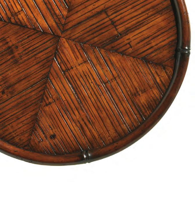 The top of the Sandpiper round lamp table is crafted from a