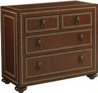 2 carved doors; 2 drawers; 8 adjustable shelves; dark stained interior Shown on pages 21, 42, 46 and 47 545-974 Bluewater Hall Chest Overall: 45W x 20D x 38H