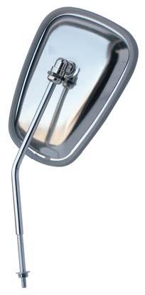 bright chrome to replace broken and rusted mirrors. The mirror mount doubles as the door hinge pin on early Type 2's.