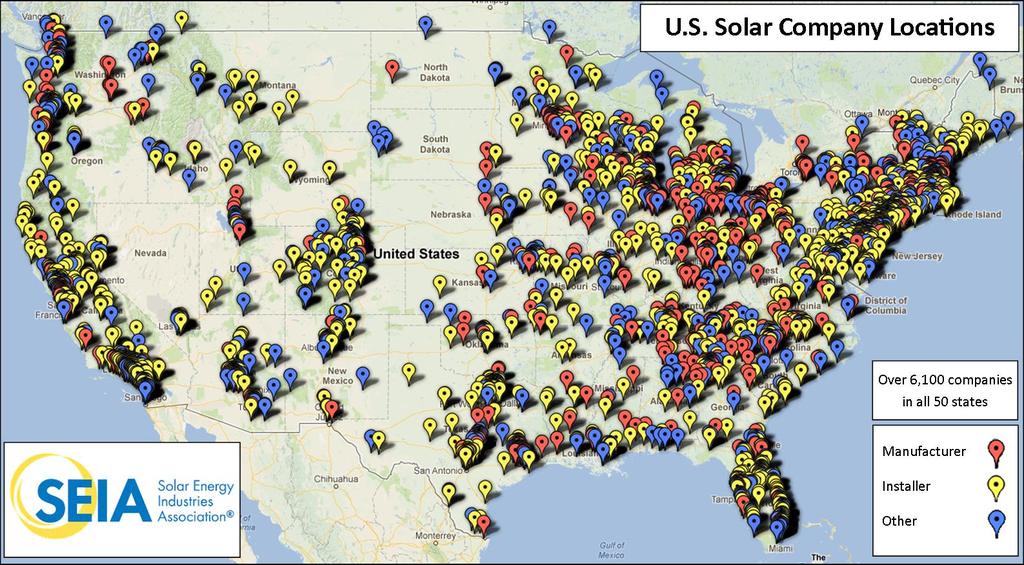 U.S. Solar Business Locations March 18,