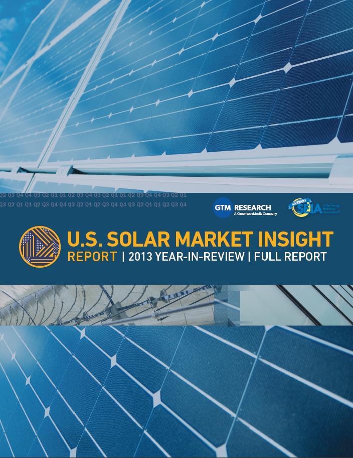 Solar Market Insight: 2013 Year in Review Detailed data on markets in top 30 states plus DC available in full report.