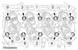 NOTE: Make sure the press fit tabs are fully engaged in the oil pan gasket channel when installing the oil pan gasket and oil pan.