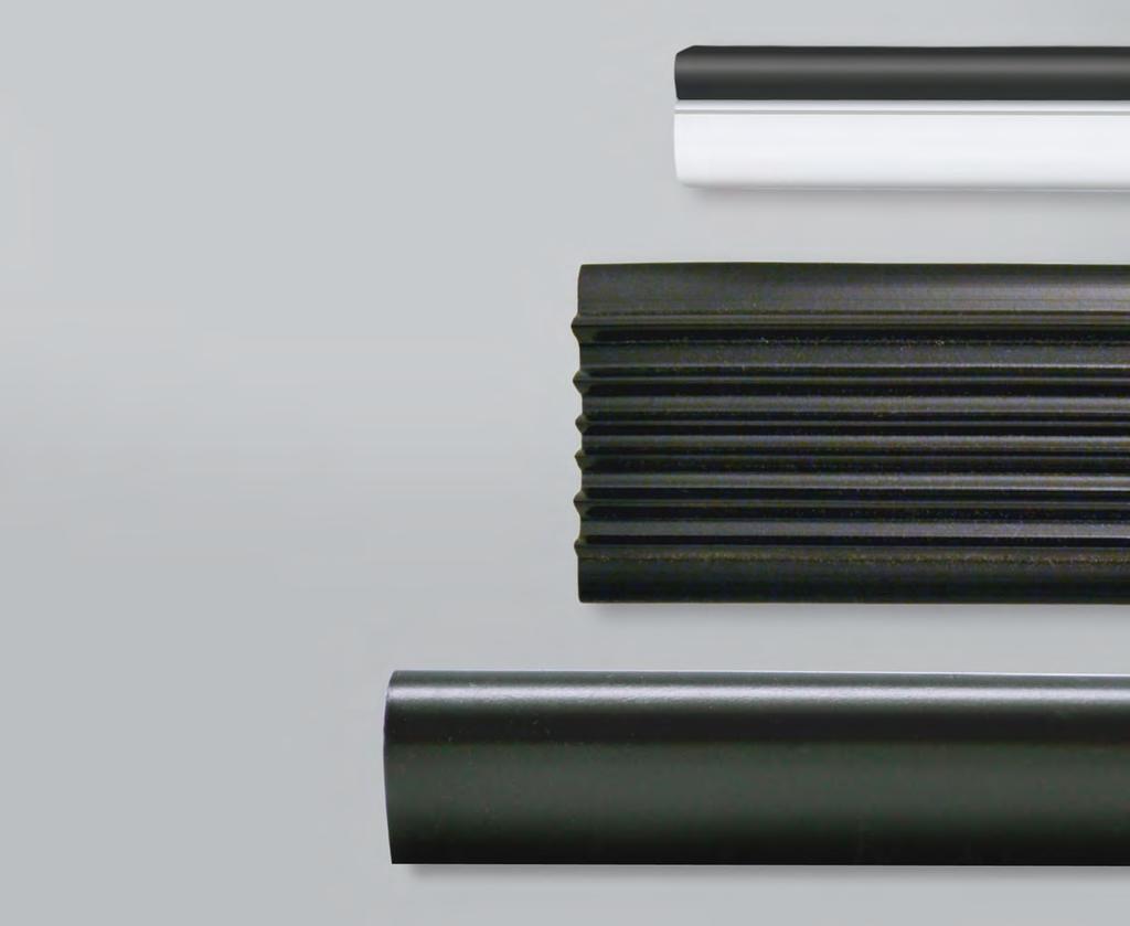CUSTOM EXTRUSIONS Custom Extrusions, made from high-grade flexible PVC, can be produced for virtually any application.