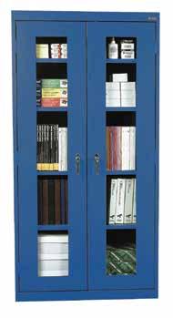Storage/ Wardrobe Cabinets Shelving and garment bar in one unit All-welded steel construction with concealed hinges Two chrome handles with three-point locking system Y10 Stationary cabinets feature