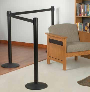 Y10 Crowd Control FACILITIES MANAGEMENT Retracta-Belt 10' Barriers Create aisles or block areas for special exhibits 40"H x 2 1 2" diameter heavy-gauge aluminum posts with 14" diameter base E-Z Back