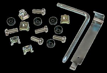 DCE & DCF RACK SYSTEMS ADDITIONAL ACCESSORIES Mounting Hardware One set included with each rack. Includes 50 each M6 cage nuts and plastic cup washers with matching screws.