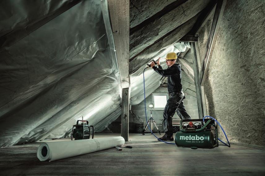 MADE ESPECIALLY FOR DEMANDING USE THE OIL- COMPRESSORS FROM METABO. YOU HAVE THE JOB, WE HAVE THE TOOLS AIR-TOOLS FROM METABO.