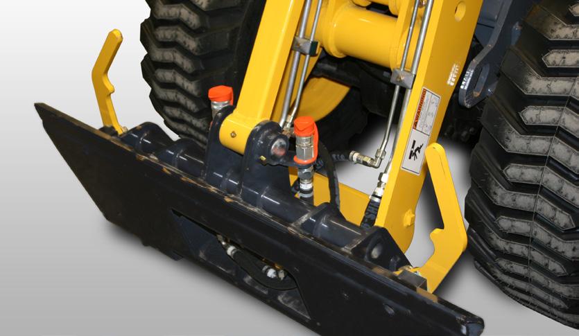 ATTACHMENT MOUNTING SYSTEM All-Tach quick-attach system is standard, and works with most allied attachments.