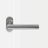 Stainless steel lever handle Caro Stainless steel lever handle Okto Beautifully shaped security rose