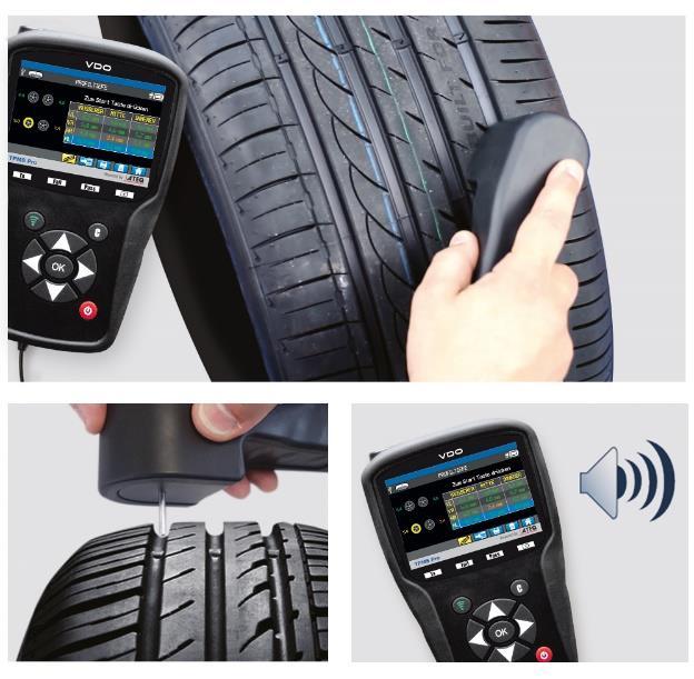 maintenance. With just one hand, the TTD allows the detection of worn or damaged tires and can even indicate balancing errors.