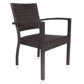 rattan stacking arm chair