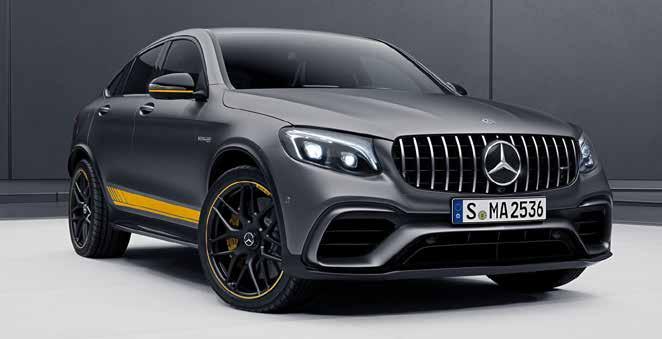 d Special Option Package* ED1 Edition 1 (from December 2017 production) Exterior 21 AMG cross-spoke forged wheels, painted in matt black and with yellow rim flange (RWG) AMG Aerodynamics package,