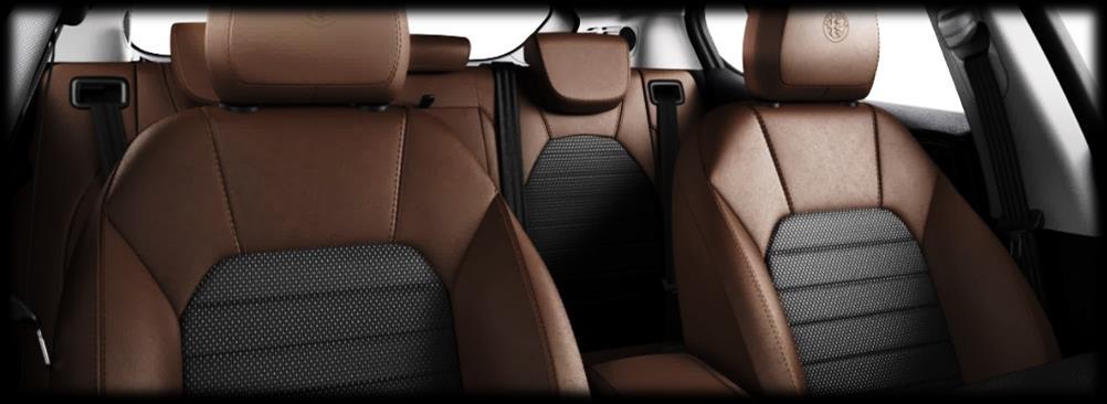 Upholstery: STELVIO (STANDARD) SUPER (STANDARD) Cloth upholstery with colour coordinated instrument panel underside, centre armrest & door panel inserts.