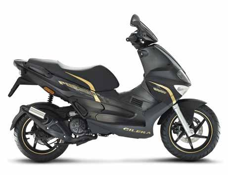 Spirited acceleration and surefooted handling, thanks to Gilera engine technology and frame design.
