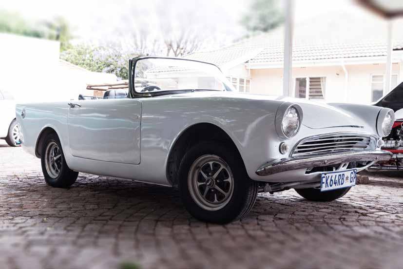 2 A 1963 SUNBEAM ALPINE convertible, 1600cc motor, 863 miles, 4 speed manual with electric overdrive in 3rd and 4th, leather