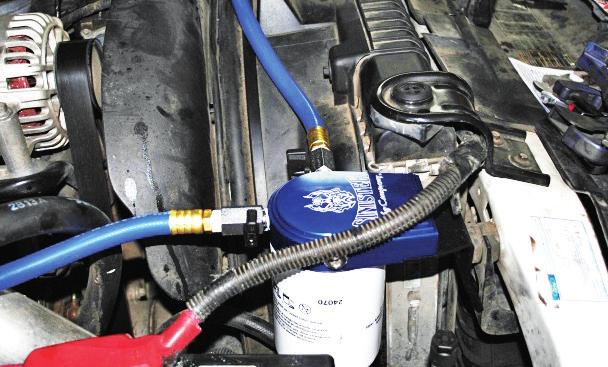 If your vehicle is equipped with a heater valve in the heater hose, you need to tee into the motor side of the valve.
