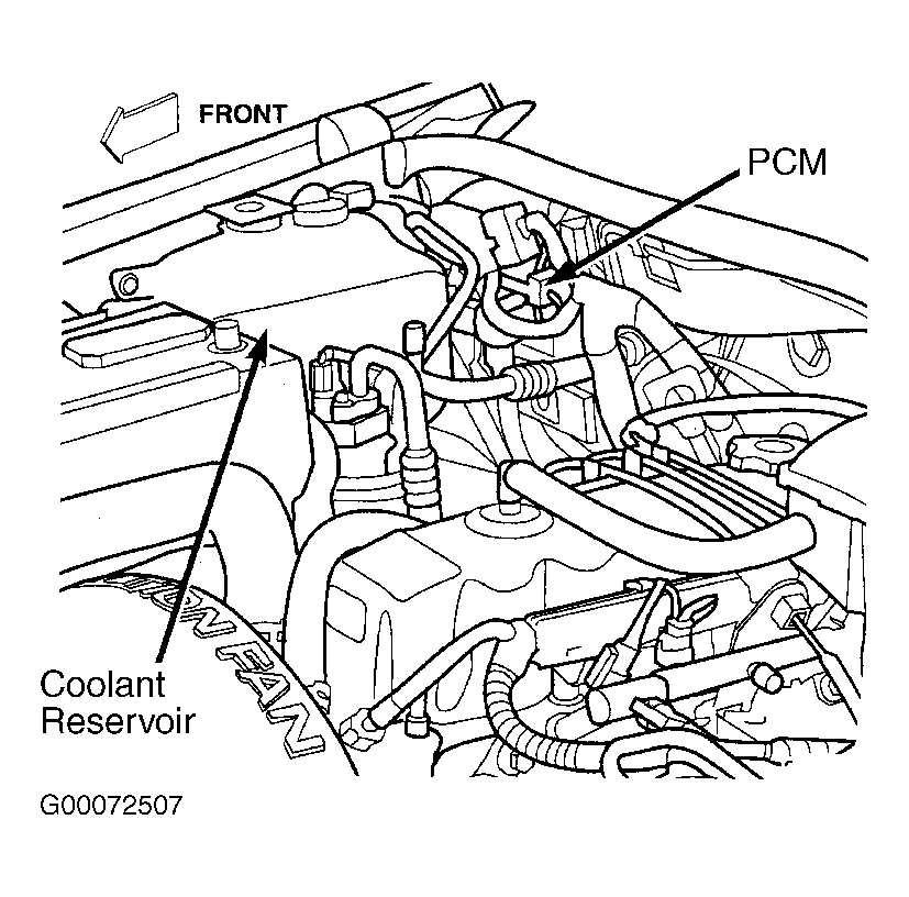 Fig. 9: Locating PCM (Jeep Grand Cherokee) Courtesy of DAIMLERCHRYSLER