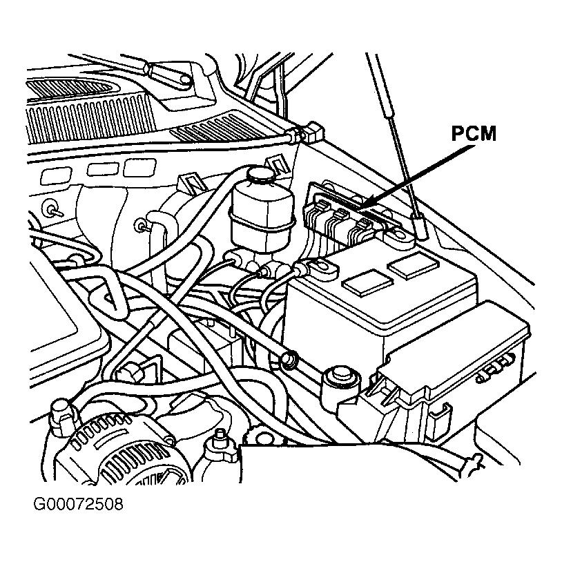 Fig. 10: Locating PCM (Jeep Liberty) Courtesy of DAIMLERCHRYSLER CORPORATION