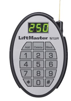 STAR 250-433 Access control receiver Universal receiver with antenna Rapid Learn feature programs multiple remote controls in seconds User-friendly programming technology makes it easy to add, block