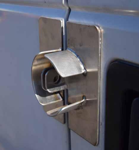The lock mounts have threaded studs that bolt through the door leaving no heads of screws exposed to prevent unwanted removal of your lock.