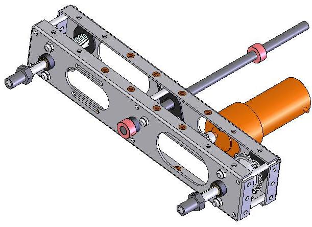 Slide two 3/8 shaft collars onto the 3/8 x 10-1/2 axle as shown in the illustrations below. 2. Slide one of the bulkhead assemblies onto the axle. 3. Slide a 3/8 shaft collar onto the axle and secure it flush with the end of the axle.