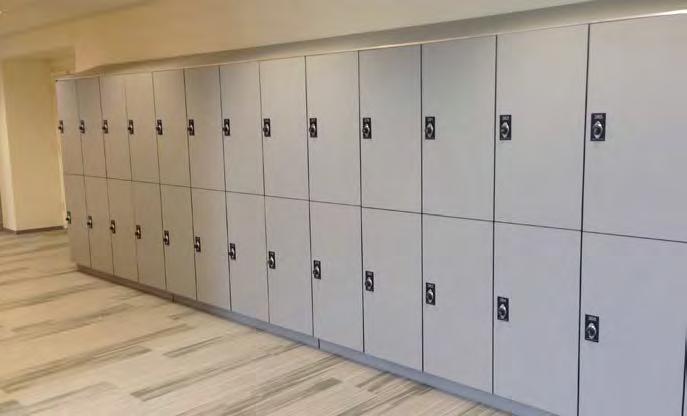 Our lockers feature mortise & tenon joints, type 304 stainless steel fasteners & hardware, aluminum & stainless steel hinges, and frameless doors.