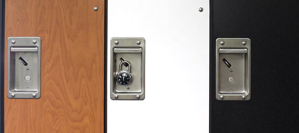 NEW PHENOLIC RECESSED HANDLES Solid phenolic is the most durable material for the manufacturing of lockers and is an excellent choice for high-traffic facilities.